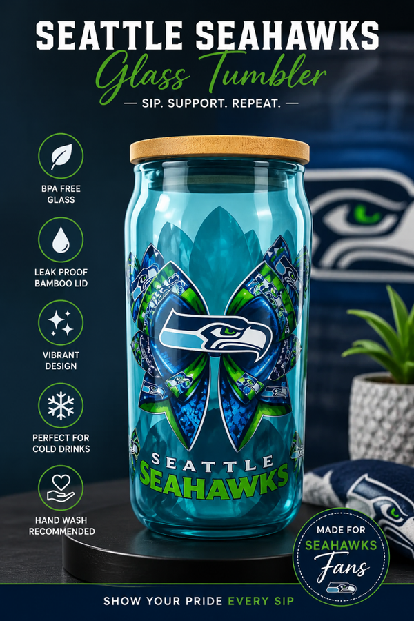 💙 Seattle Football Fan Glass Tumbler