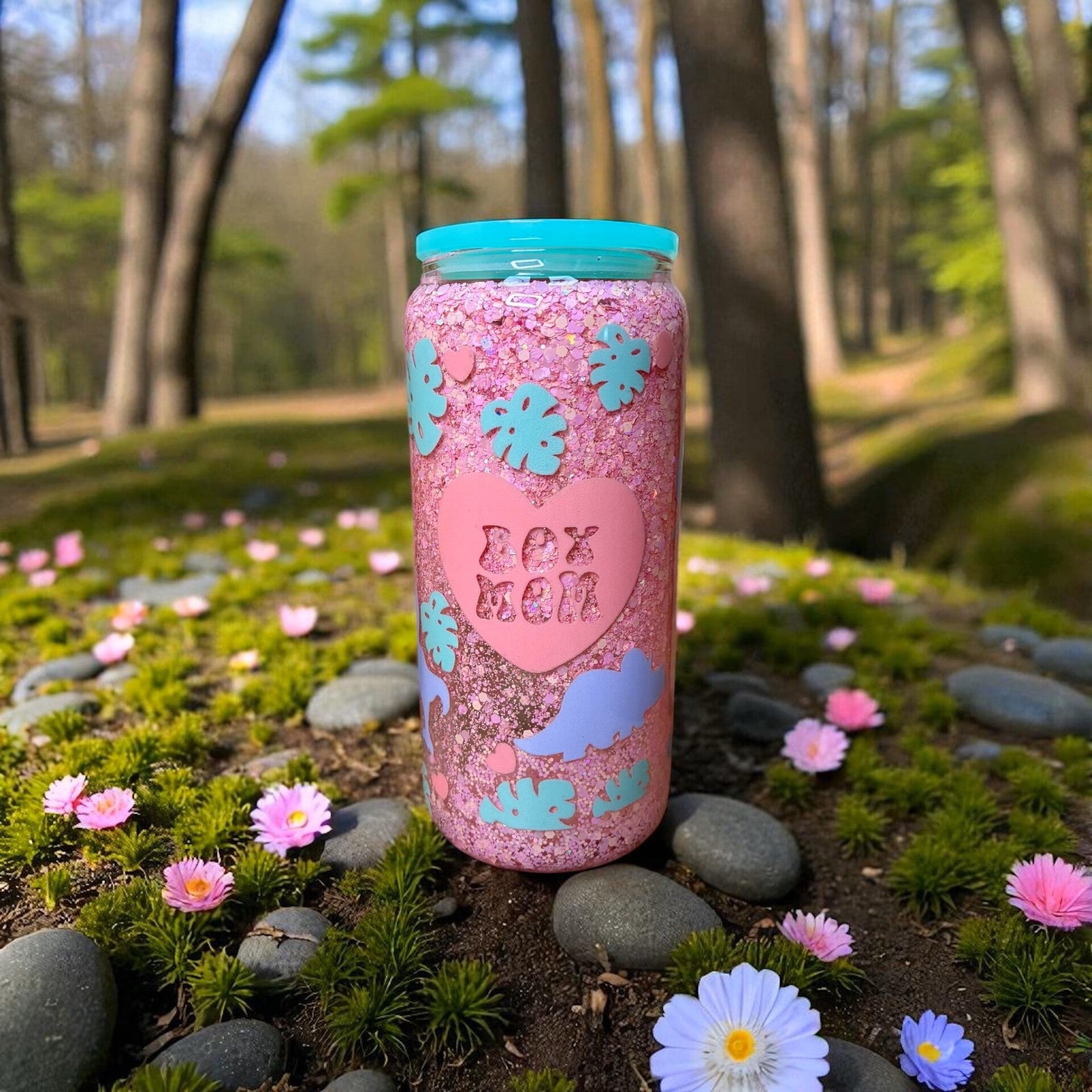 💙Boy Mom Glitter Tumbler
