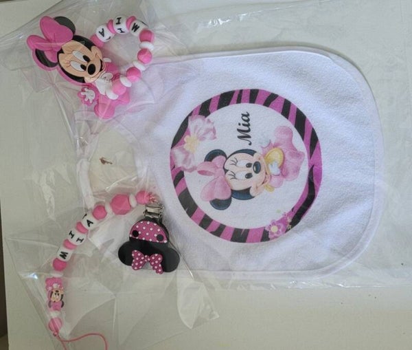 Trio anneaux de dentition/ attaches tétines/ bavoir