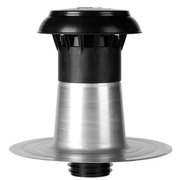 dak doorvoer  dia/ 125 dubbel-wandig  met plakplaat /plat dak ventilatie