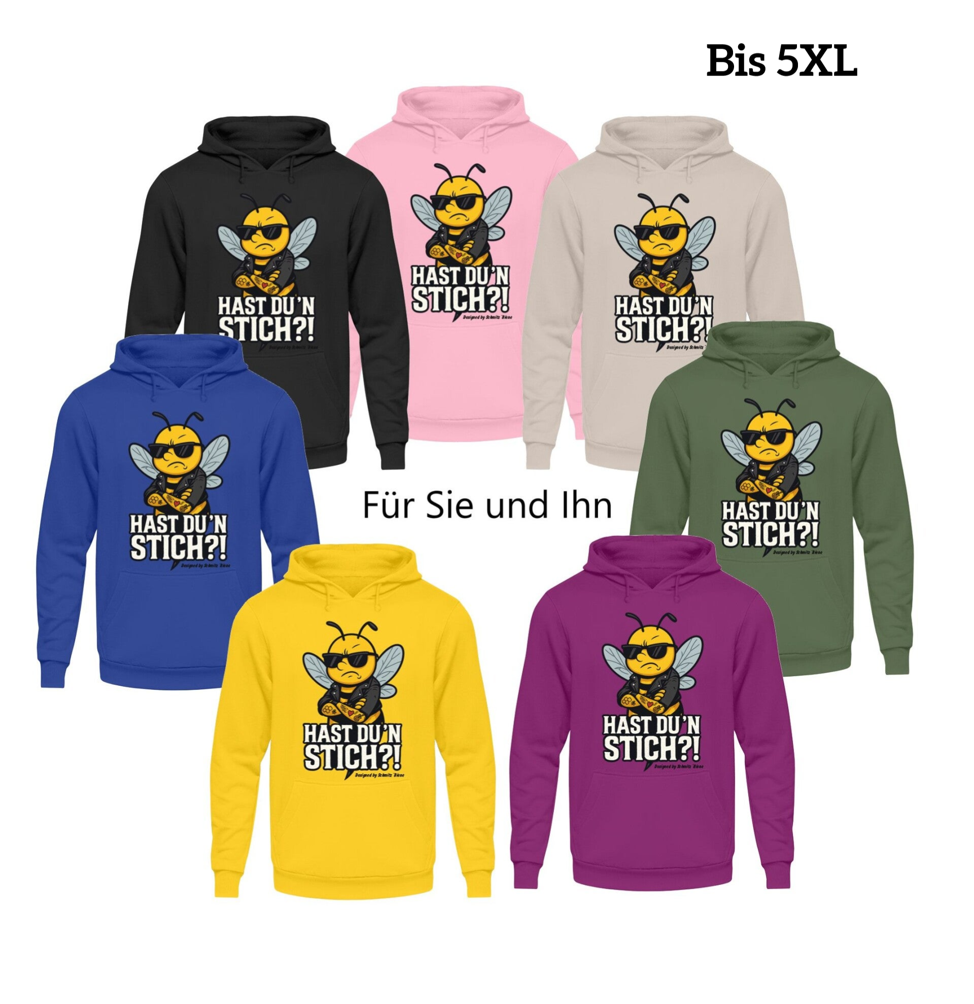 Rockige Biene Hoodie - Unisex