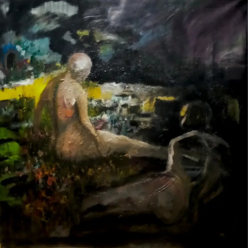 Amor I. 2024. Óleo/ lienzo. 100 x 100 cm.