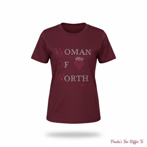 WOW WOMAN OF FAITH RHINESTONES T-SHIRT