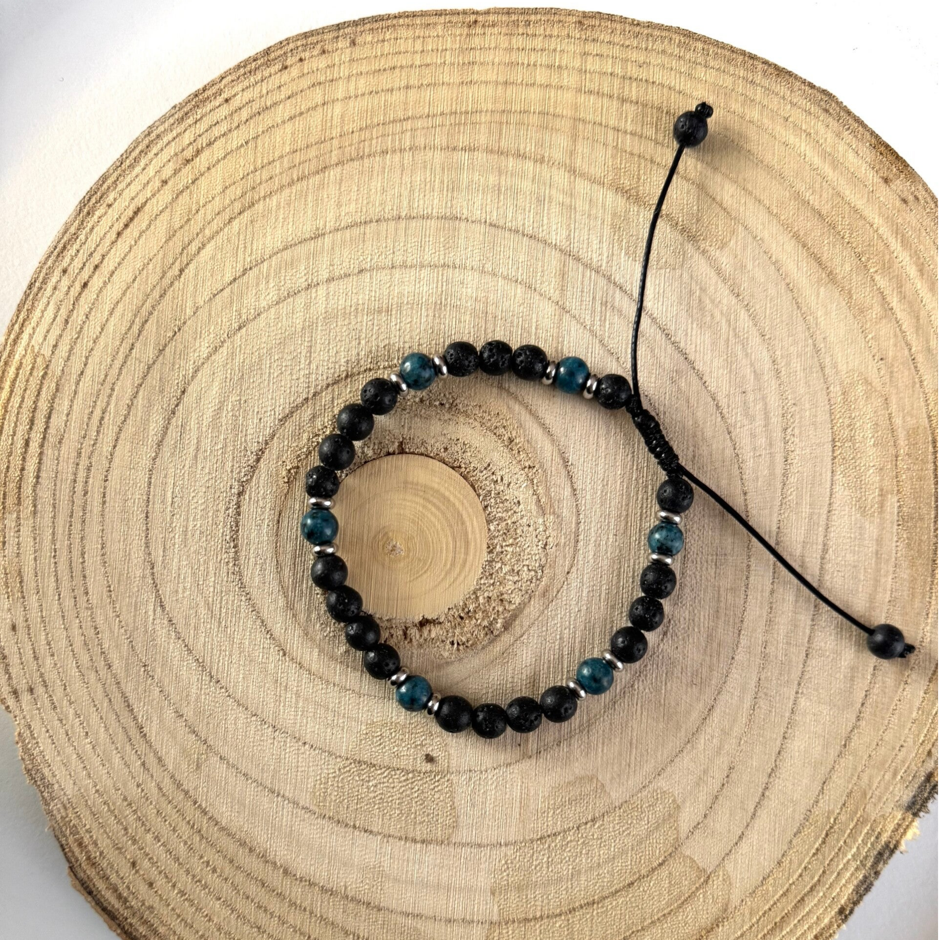 Bransoletka Jadeit i Lawa