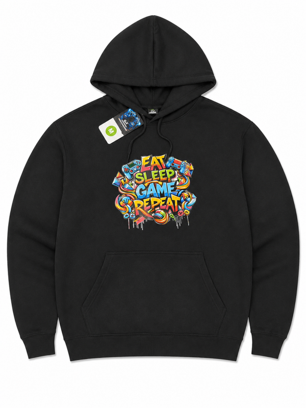 Eat sleep game adult hoodie
