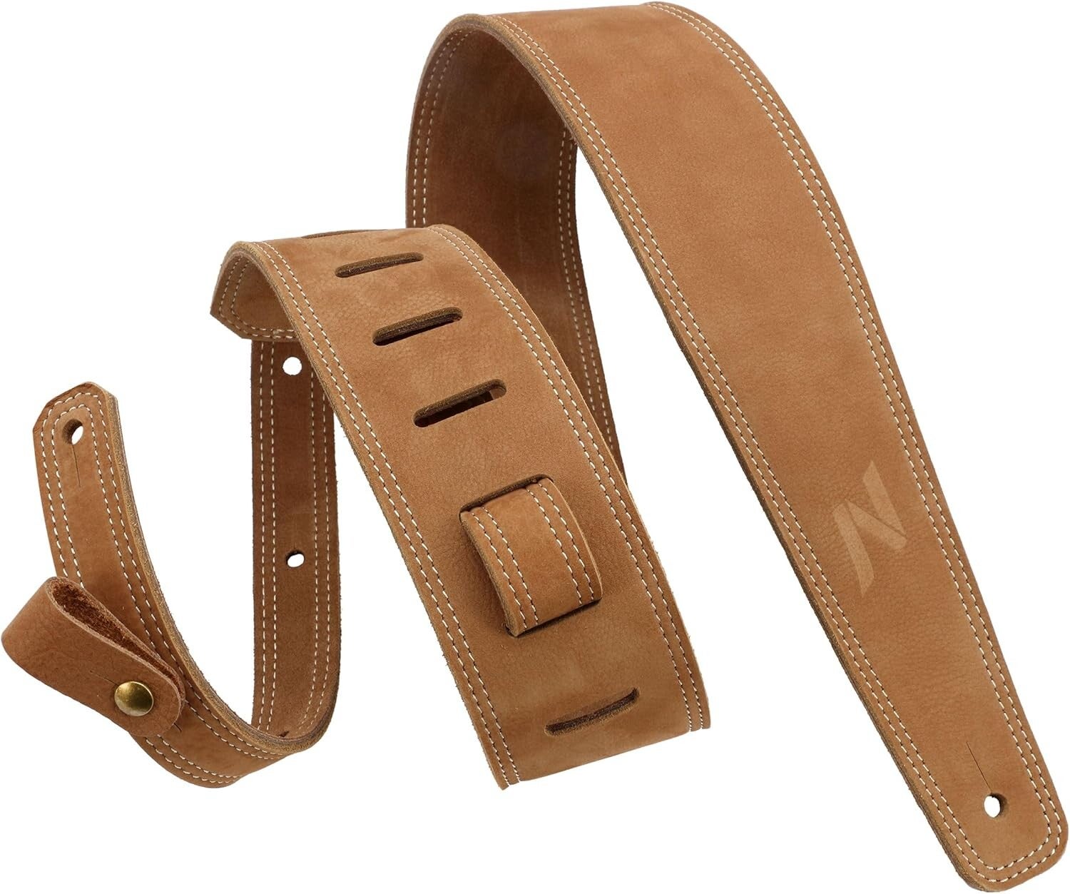 Nefelibata 2.5" Leather Guitar Strap (Please Specify Color, Tan-Black-Red-Purple-Gray)