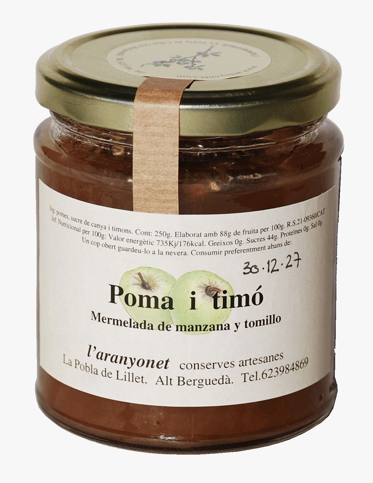 Apple and Thyme Jam -L'Aranyonet- 250gr