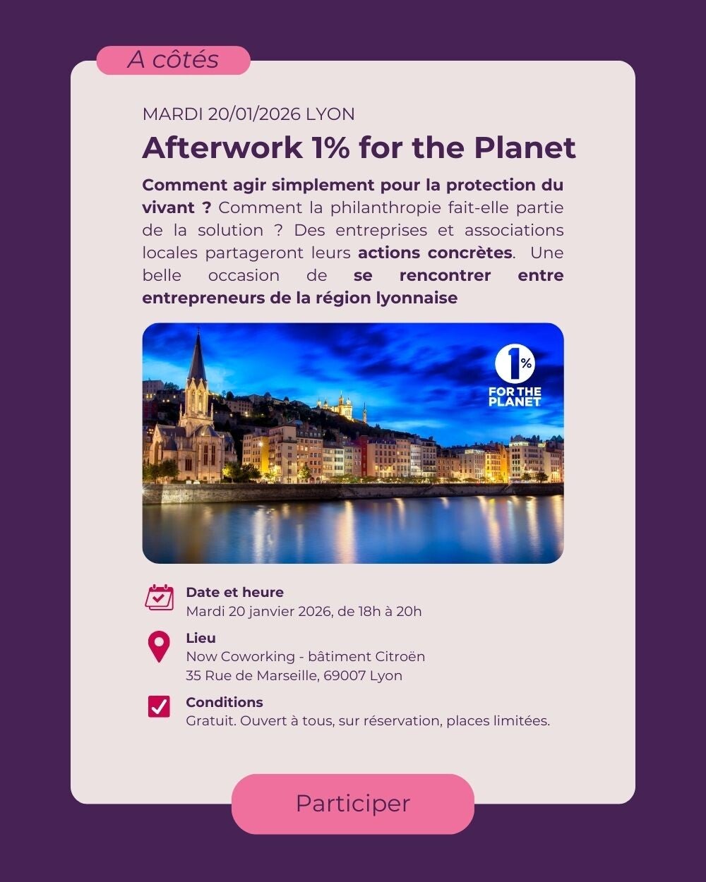 Afterwork 1% for the planet Lyon