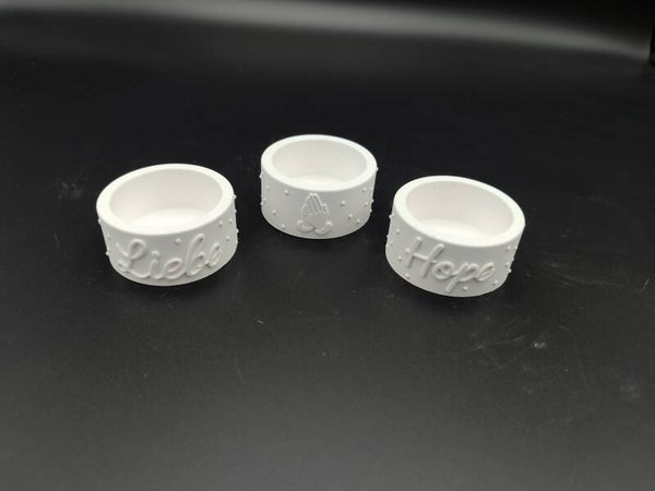 3er Set Kerzenhalter Hope, Liebe, Hände