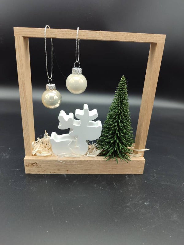 Weihnachtsfenster Rentier