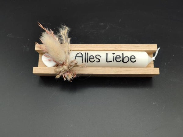 Kerze mit Beschriftung