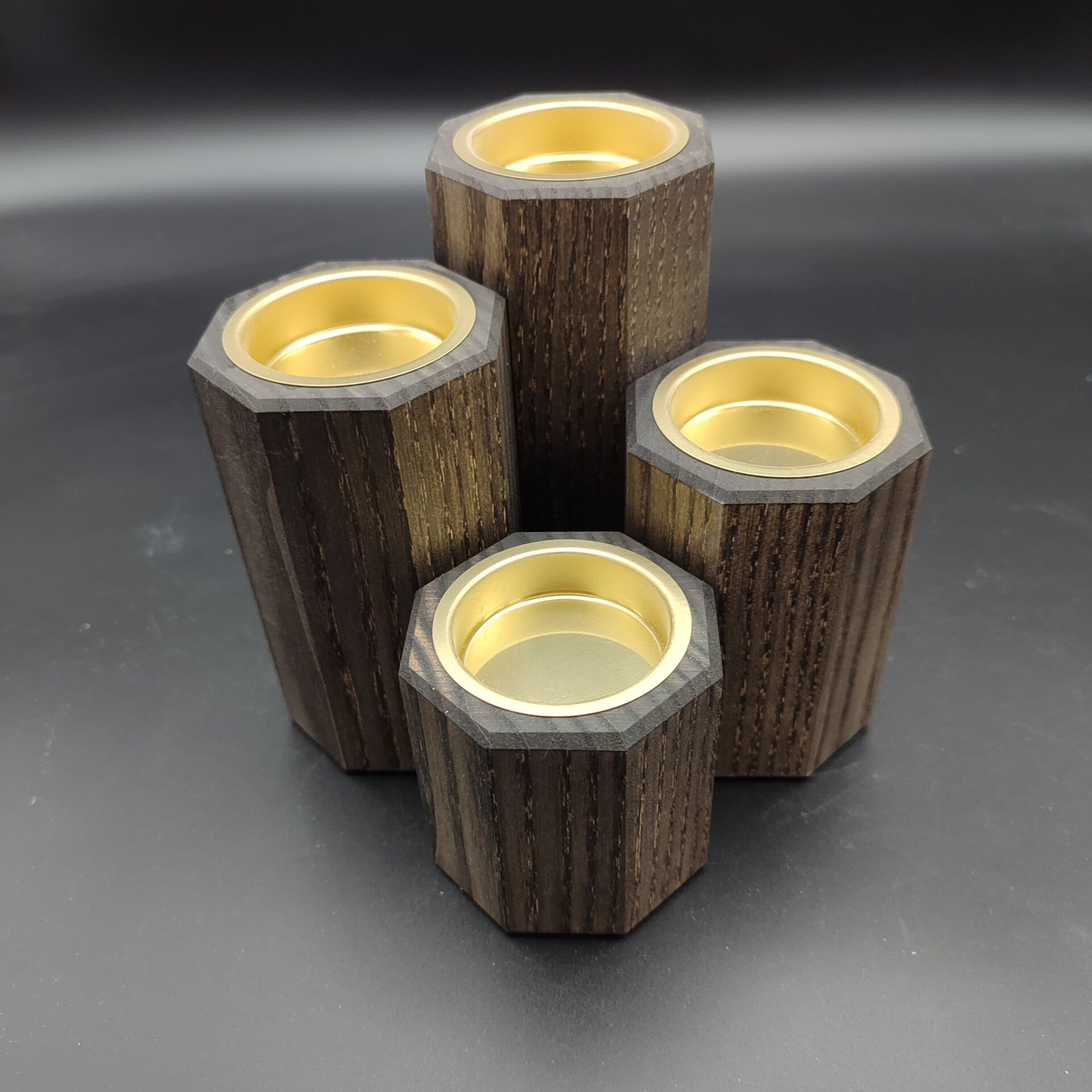 Kerzenhalter Esche auf Wenge (4er Set)