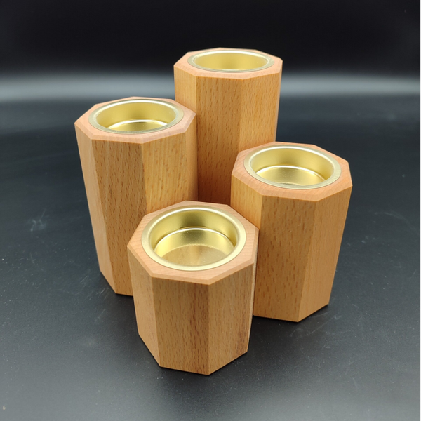 Kerzenhalter Buche (4er Set)
