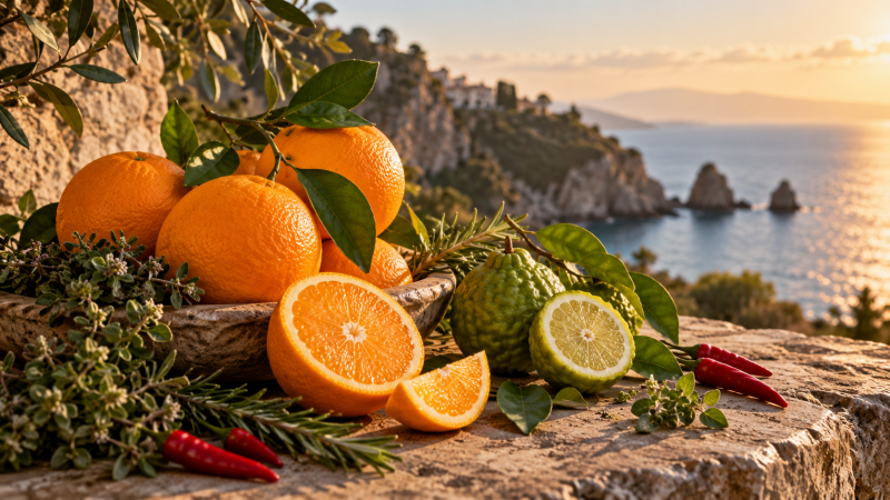 Arance, bergamotto e botaniche mediterranee del gin StiloGaso