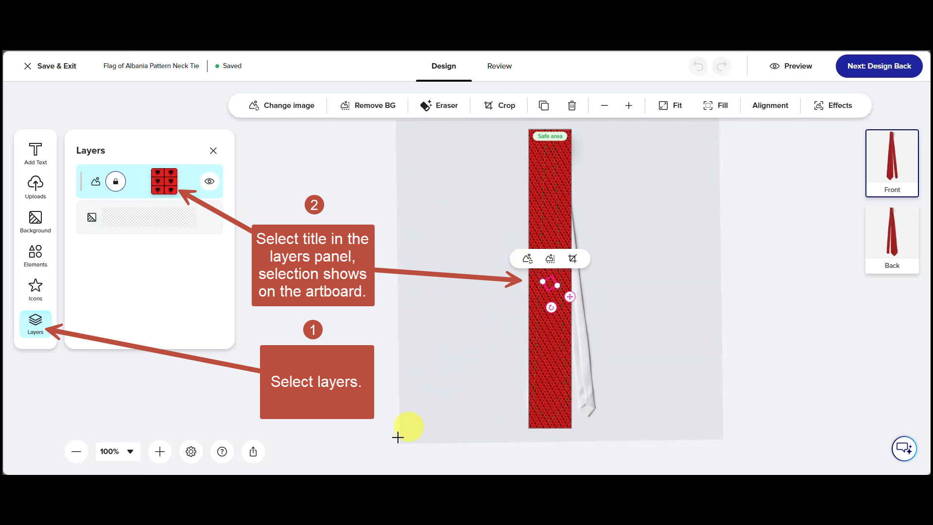 Screenshot for step 2 showing: Click on LAYERS to open the left-hand panel....