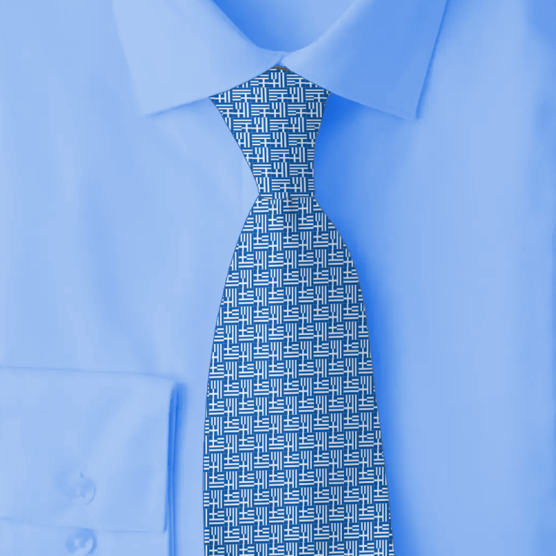 Greek Flag Patchwork Pattern Necktie
