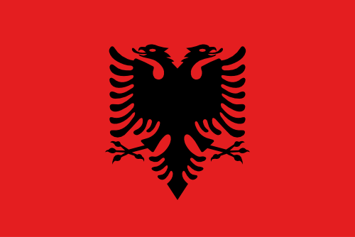 Another depiction of the flag of Albania, placed above the design summary.