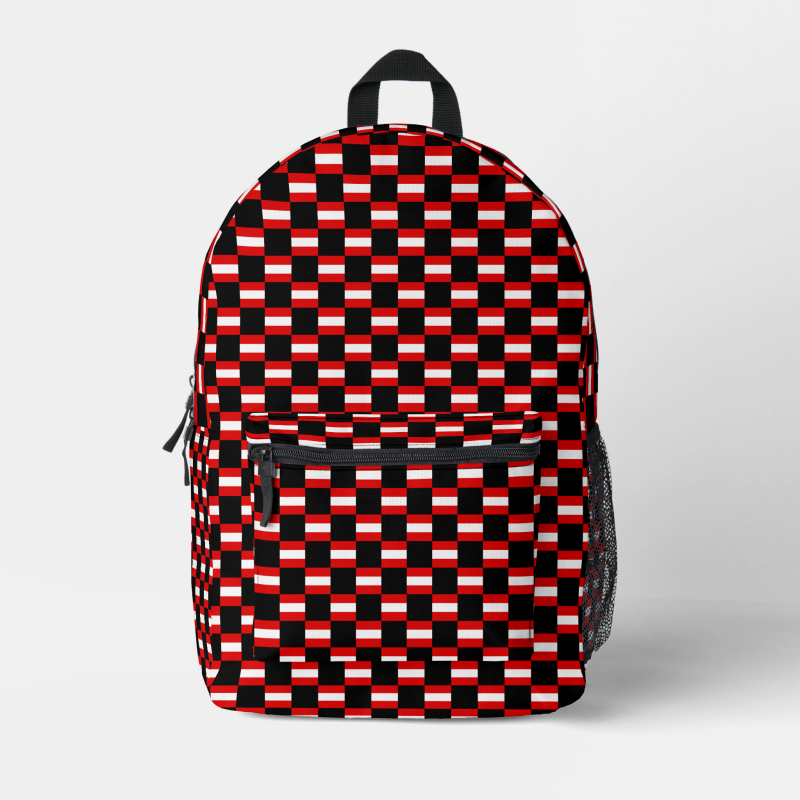 Austria flag backpack with checkered detailing, blending national pride with everyday function.