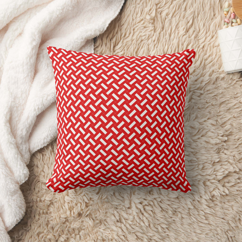Austria flag-inspired pillow in square shape, designed with a creative patchwork motif.