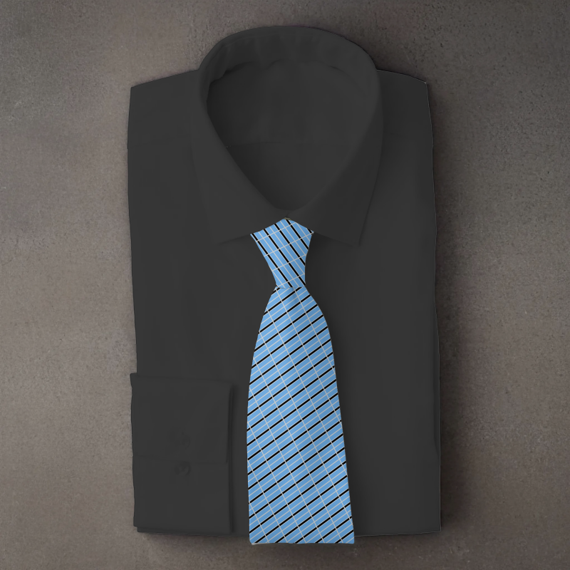 Botswana flag necktie on black folded shirt