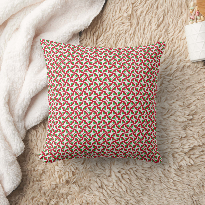Square pillow printed with a stylized Burundi flag in a bold, modern design.