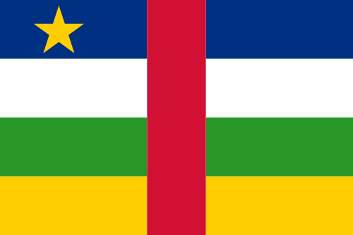 Another depiction of the flag of Central African Republic, placed above the design summary.