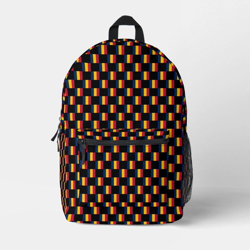 Chad flag backpack with checkered detailing, blending national pride with everyday function.
