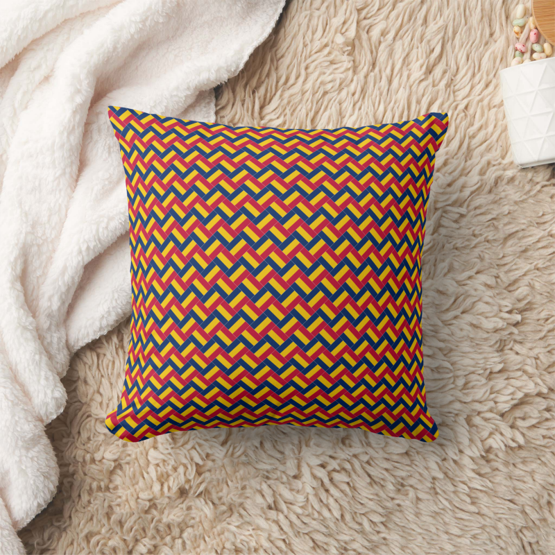 Accent pillow showcasing the Chad flag in a contemporary patchwork layout.