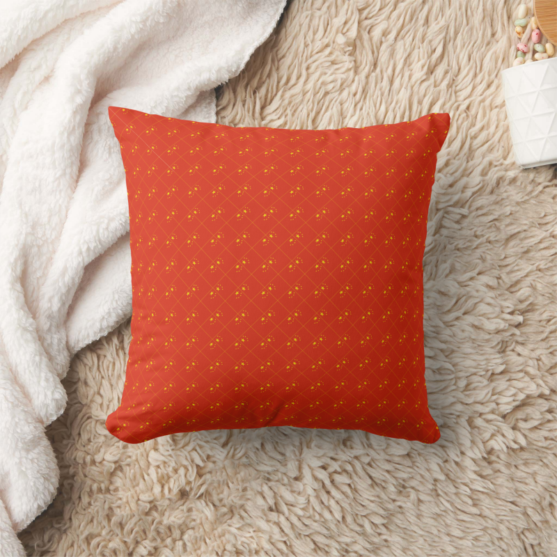 China flag square pillow featuring modern patchwork flag design.