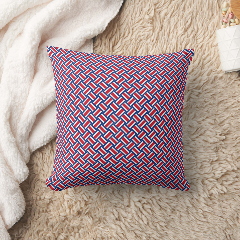 Costa Rica flag square pillow featuring modern patchwork flag design.