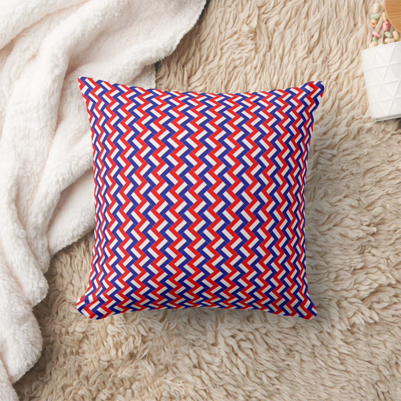 Square pillow printed with a stylized Croatia flag in a bold, modern design.