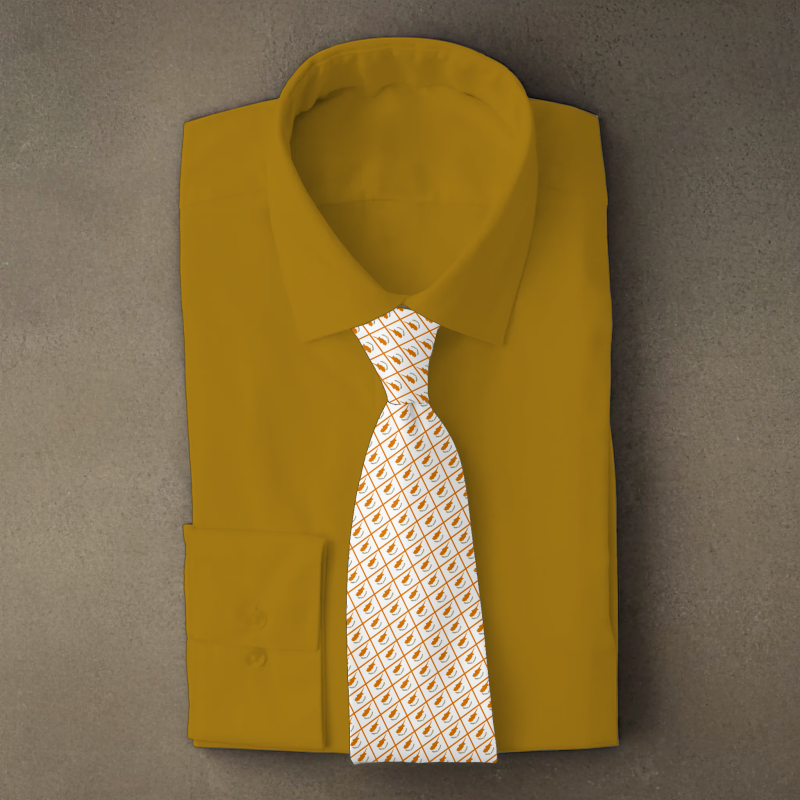 Cyprus flag necktie on gold folded shirt