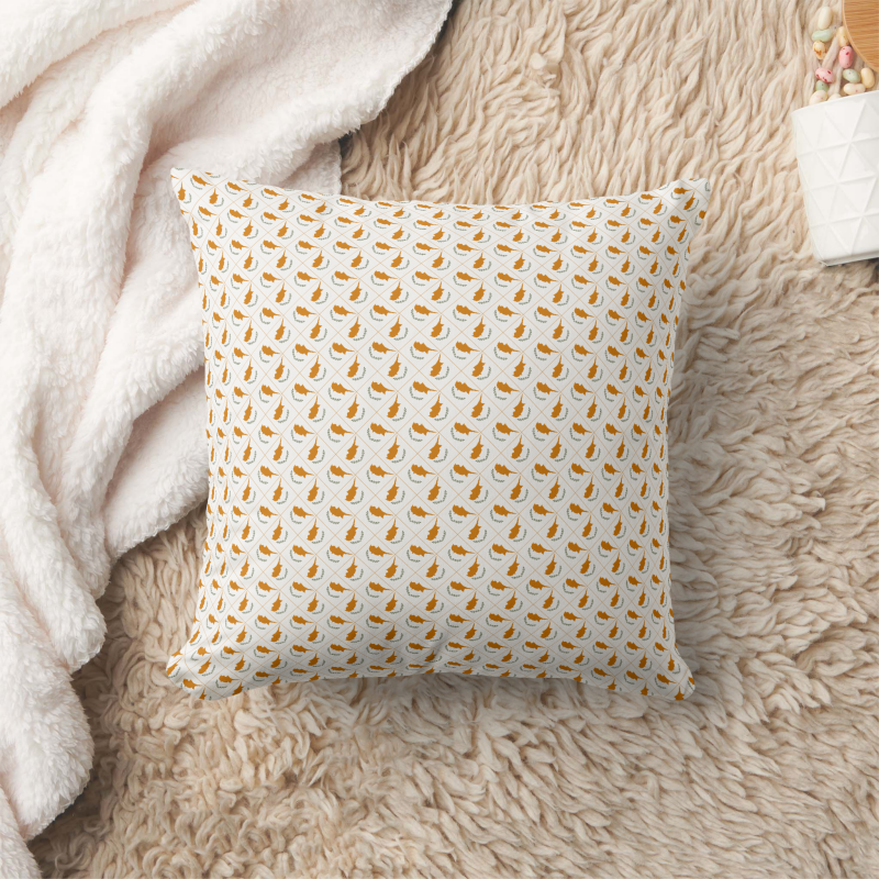 Cyprus flag-inspired pillow in square shape, designed with a creative patchwork motif.