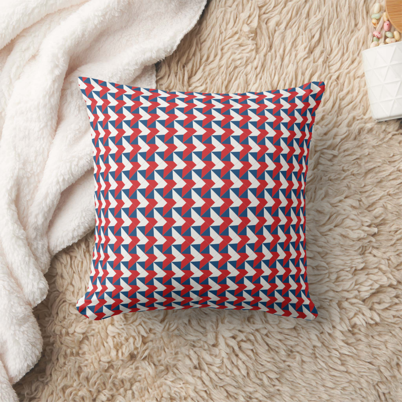 Czechia flag square pillow featuring modern patchwork flag design.