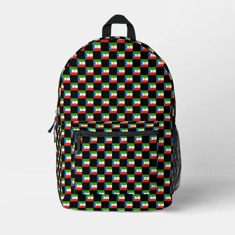 Equatorial Guinea flag backpack with checkered detailing, blending national pride with everyday function.