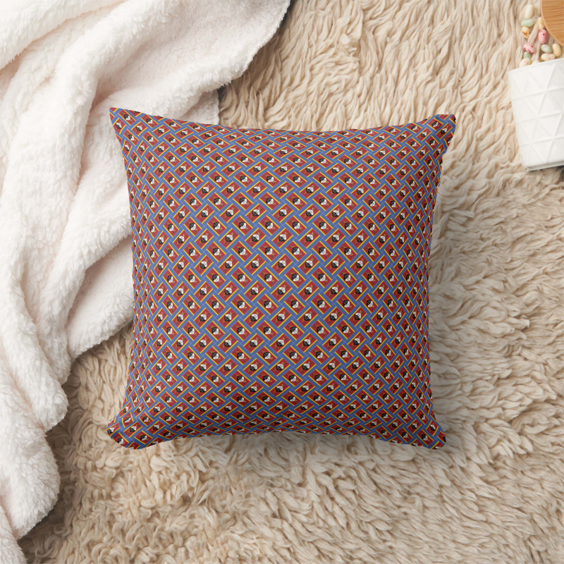 Decorative pillow with a patchwork pattern based on the Eswatini national flag.