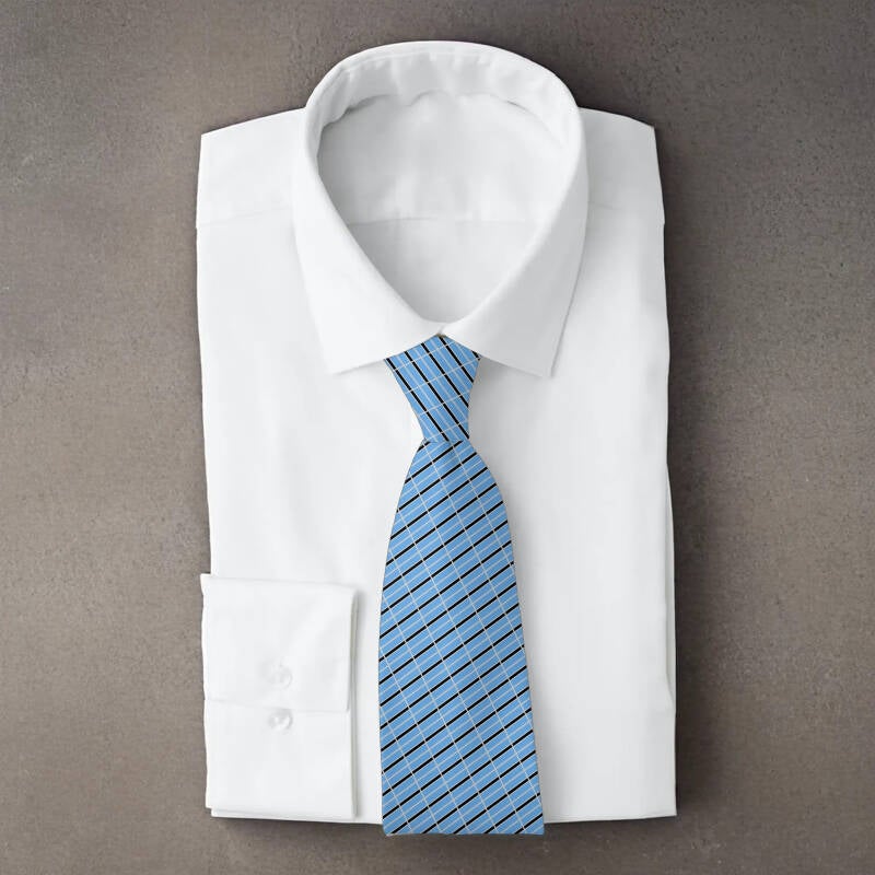 Botswana flag necktie on folded white shirt