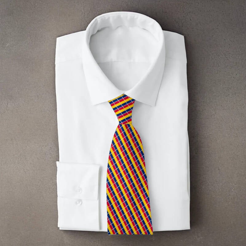 Chad flag necktie on folded white shirt