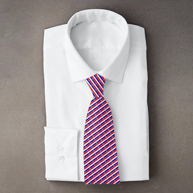 Croatia flag necktie on folded white shirt