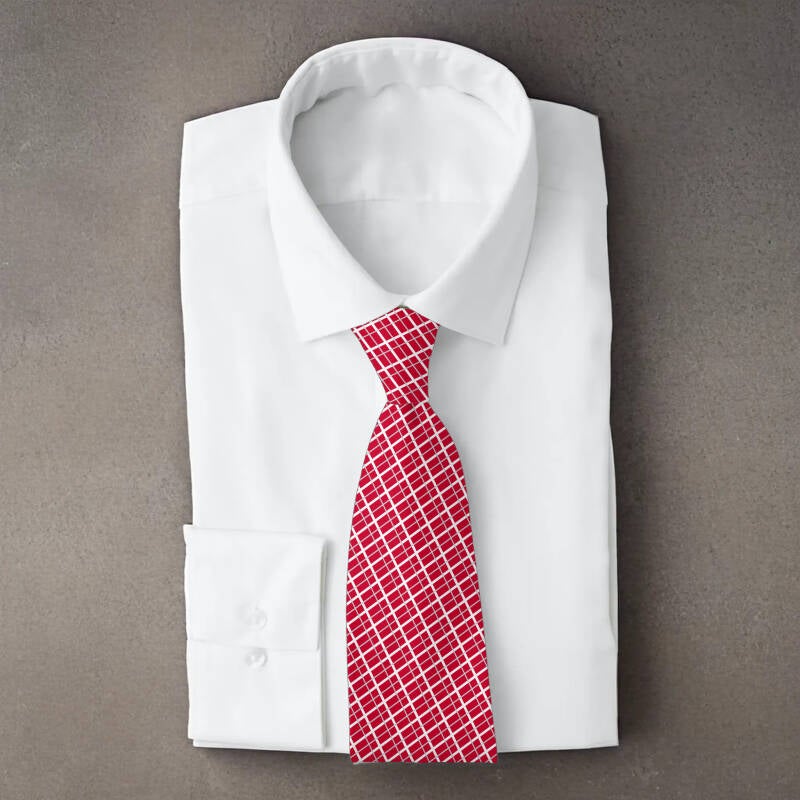 Denmark flag necktie on folded white shirt