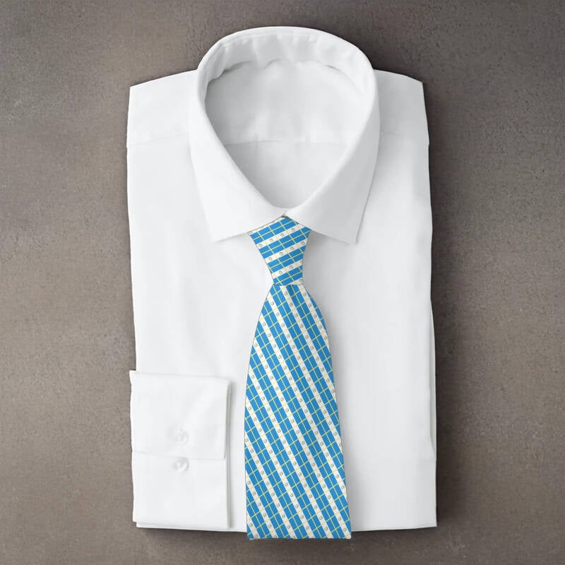 Guatemala flag necktie on folded white shirt
