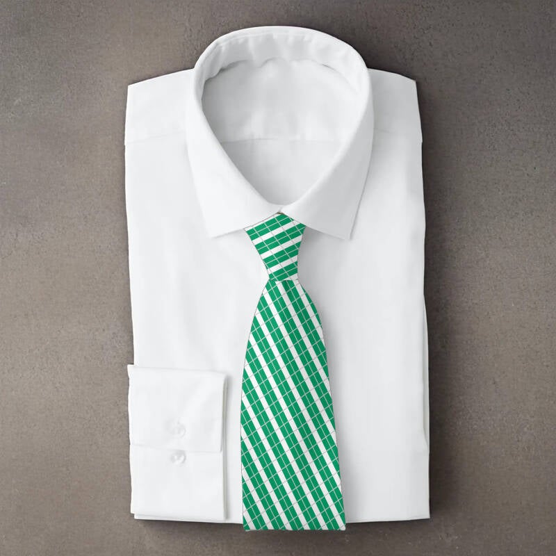 Nigeria flag necktie on folded white shirt