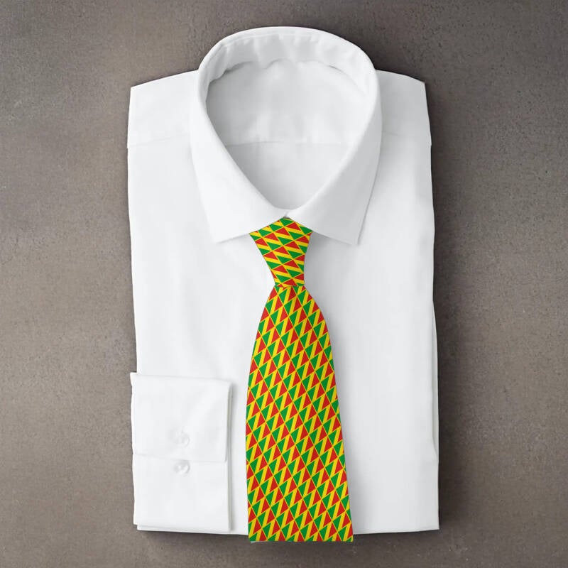 Republic of the Congo flag necktie on folded white shirt