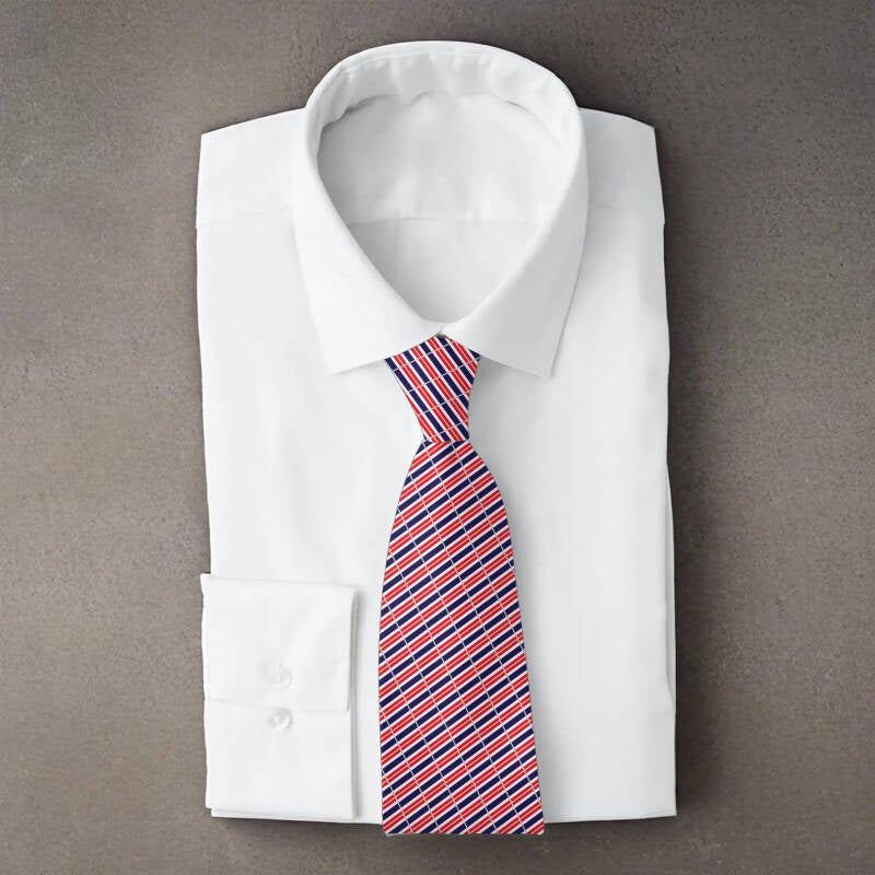 Thailand flag necktie on folded white shirt