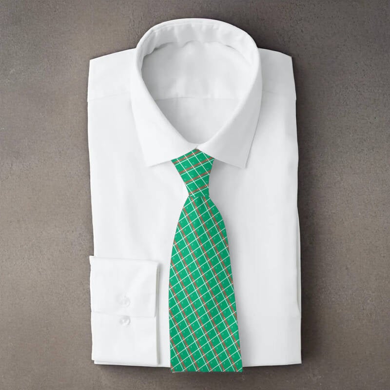Turkmenistan flag necktie on folded white shirt