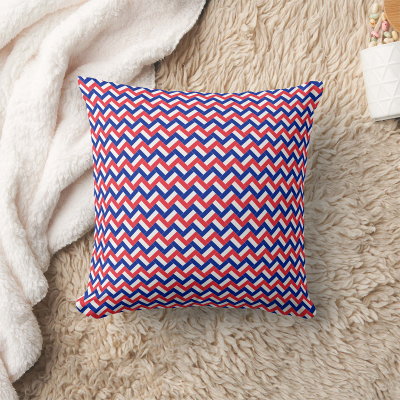 France flag square pillow featuring modern patchwork flag design.