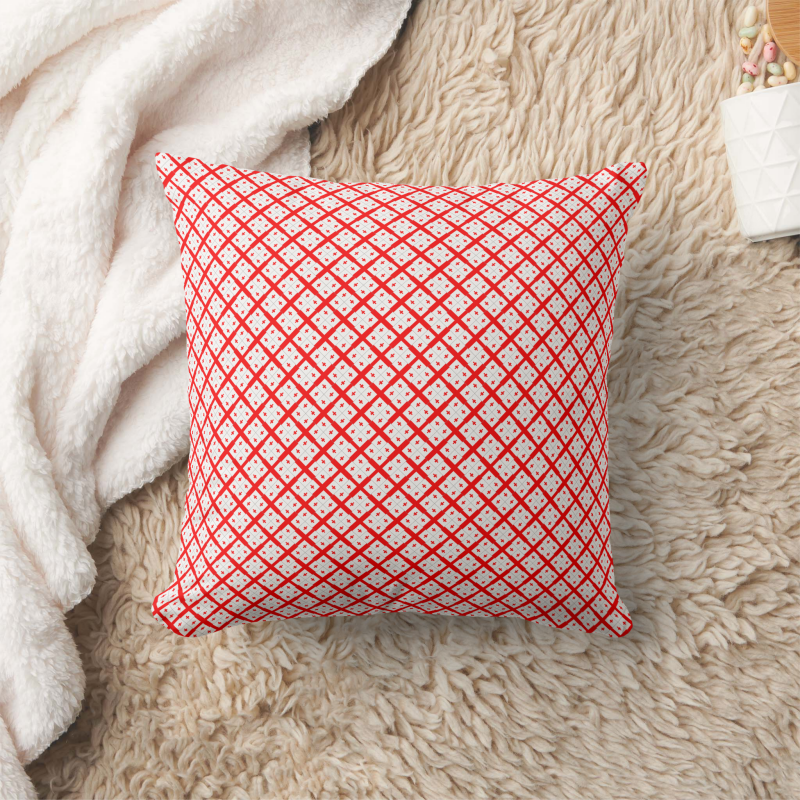 Accent pillow showcasing the Georgia flag in a contemporary patchwork layout.