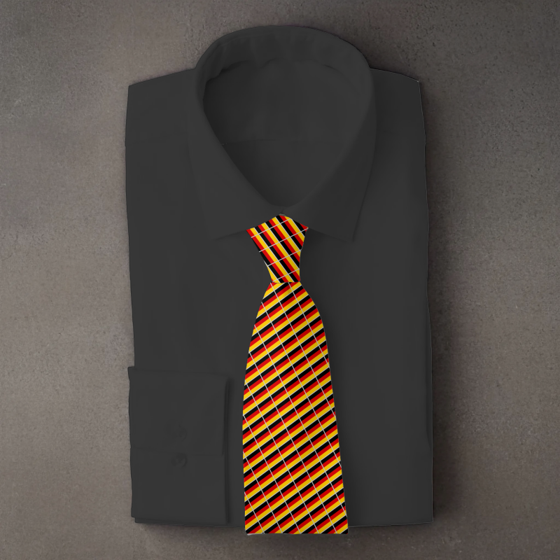 Germany flag necktie on black folded shirt