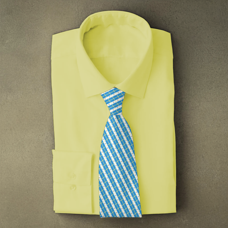 Guatemala flag necktie on yellow folded shirt