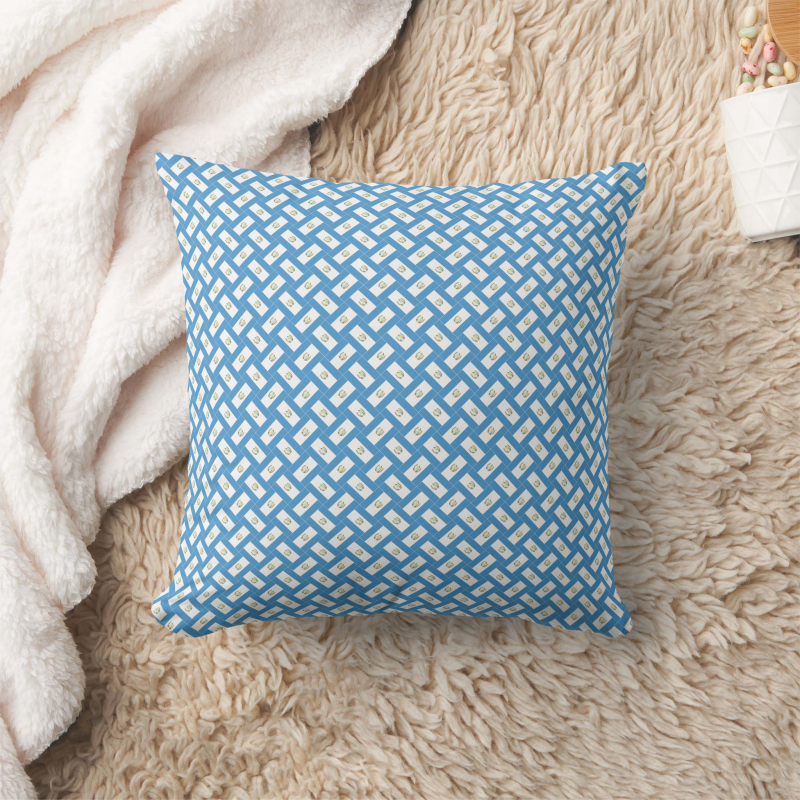 Accent pillow showcasing the Guatemala flag in a contemporary patchwork layout.
